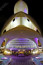 Palace of the Arts by night, Valencia, Spain