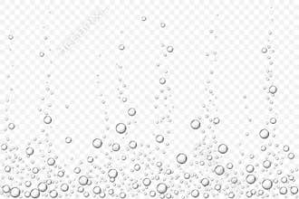 Black underwater air bubbles texture isolated