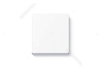 Blank white square hardback book mock up, top view