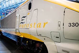 York, United Kingdom - 02/08/2018: An old model Eurostar train i