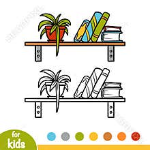 Coloring book, Bookshelf