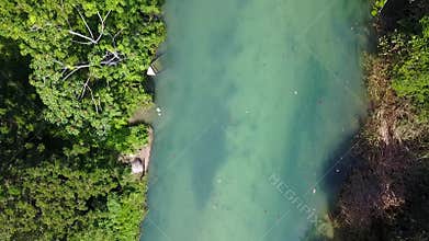 Aerial footage of White River, Ocho Rios, Jamaica