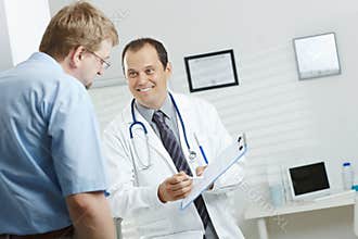 Doctor telling good news
