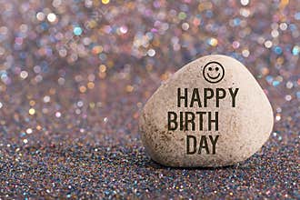 Happy birth day on stone