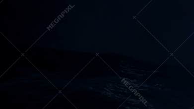 In the middle of a stormy sea with lightnings