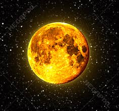 Halloween Orange Full Moon