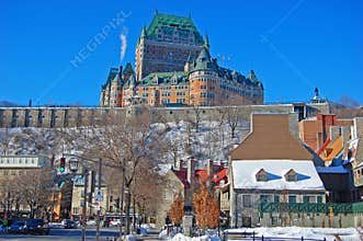 Historic Chateau Frontenac in Quebec City, QC, Canada