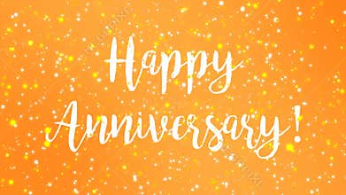 Sparkly yellow Happy Anniversary greeting card video