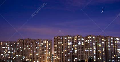 Night scene of real estate