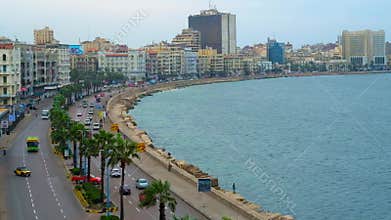Mediterranean coast of Alexandria, Egypt