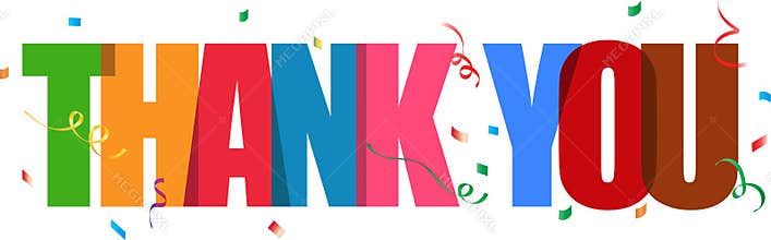 Thank you lettering confetti sign