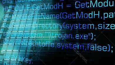 Cyber attack using spyware, cybercrime concept