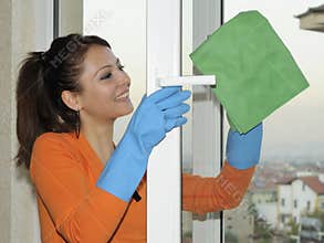 cleaning a window