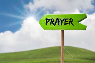 Prayer sign arrow sign