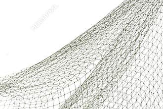 Fishing net on white background