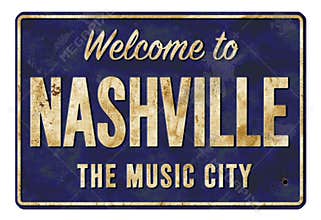Welcome to Nashville the Music City Vintage Sign
