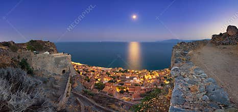 Monemvasia, often called `The Greek Gibraltar`, Lakonia, Peloponnese.