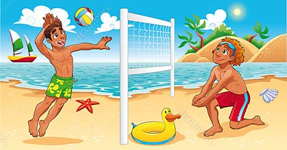 Beach Volley scene.