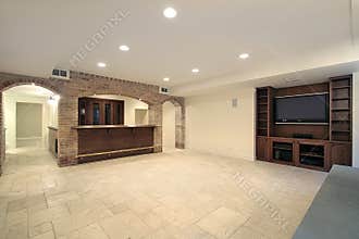 Basement with bar