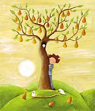 Boy and pear tree