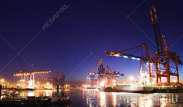 Harbor at night