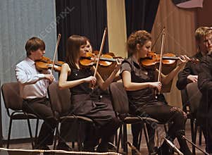 Section strings symphonic orchestra