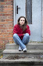 Homeless woman