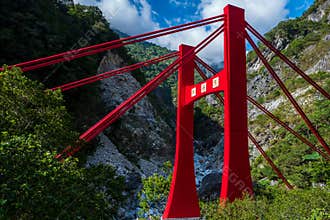 Bridge at he Changchun Trail at Taroko Gorge National Park in Taiwan