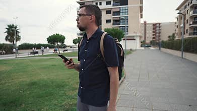 Man lost in a new city.