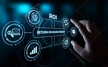 ROI Return on Investment Finance Profit Success Internet Business Technology Concept