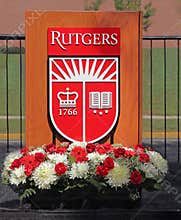 Rutgers University Shield On A podium