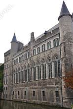 The Geeraard de Duivelsteen gothic architecture building in Ghent