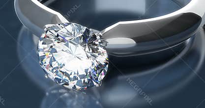 Diamond Rings on Blue Background