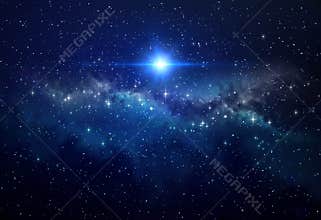 Bright star in outer space