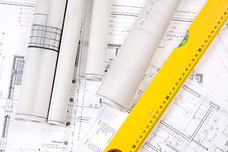 Construction Plans and ruler