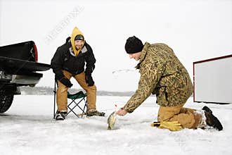Men Ice Fishing