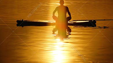 Surf yoga man exercise