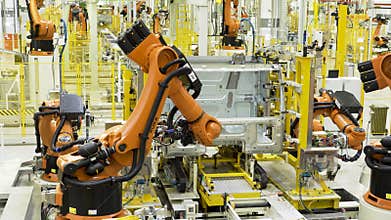 Argentina - Buenos Aires,12.11.2021: automatic robotic arm at work. Scene. Presentation of new technological robot in