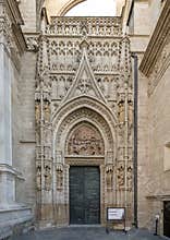 Puerta de las Campanillas or Door of the Bells on the east facade of the Serville Cathedral.