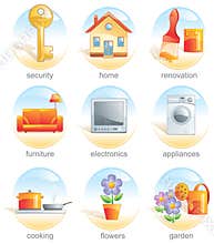 Icon set - home related items.