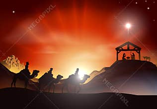 Traditional Christmas Nativity Scene