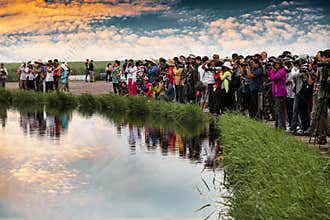 Photographers are capturing the moment.