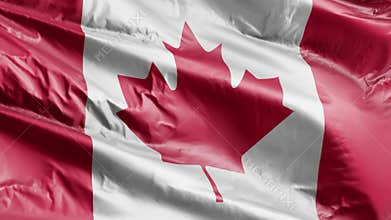 Canada flag slow waving on the wind loop
