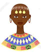 Etnic African woman with traditional jewelry
