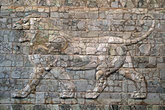 Lion Darius king of Persia palace bas relief