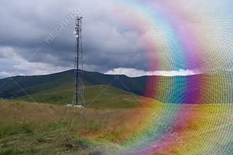 Cell tower in the mountains and electromagnetic radiation