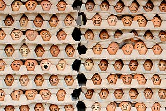Faces on the eggs