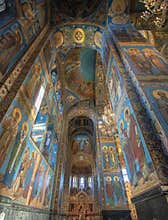 Church of the Savior on Spilled Blood interior in Saint Petersburg, Russia