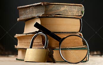 Old books with keylock