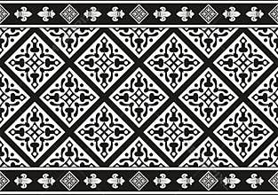 Seamless black-and-white gothic floral texture